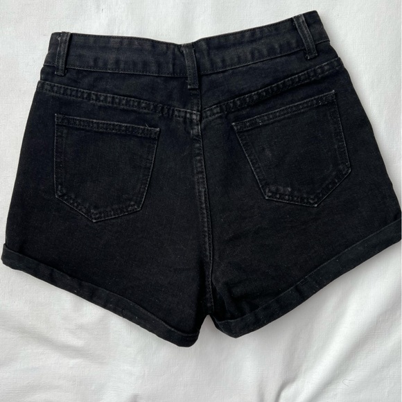Shein High Waisted Denim Black Jean Shorts Size S - Picture 2 of 9
